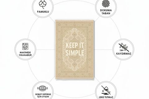 KEEP IT SİMPLE VİNTAGE DOKUMA TABAN HALI, 403 YNG, 80X150 CM