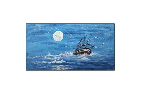 YELKENLİ GEMİ VE DALGA ORİJİNAL YAĞLI BOYA TABLO