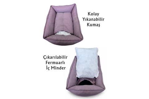VANILLA KÖPEK YATAĞI A.PEMBE XL BEDEN 75X95X22
