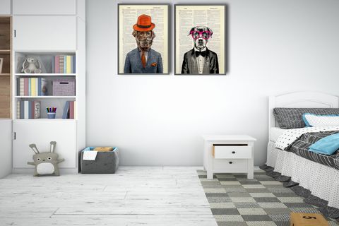 SEVİMLİ KEDİ KÖPEK TABLO SETİ, 35X50, 3