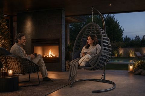FINDIK TEKLİ RATTAN BAHÇE VE BALKON SALINCAĞI, ANTRASİT