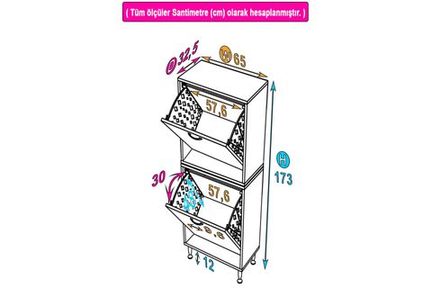 İLKİM ALT VE ÜST MODÜL SEPETLİ BANYO DOLABI, 65 CM