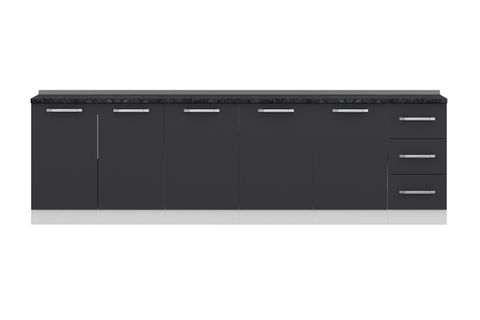 MİNAR 280 CM MUTFAK DOLABI BEYAZ ANTRASİT 280-A1-ALT MODÜL