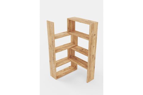 CREA MODÜLER KÖŞE KİTAPLIK, 8 RAFLI, ÇAM