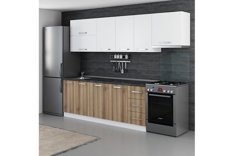 MİNAR ASYA 275 CM MUTFAK DOLABI BEYAZ DORE 275-D4