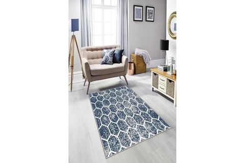 DEKORATİF ÖZEL TASARIM MODERN İNCE YIKANABİLİR KAYMAZ TABANLI TREND HALI-120X180-EXFAB258