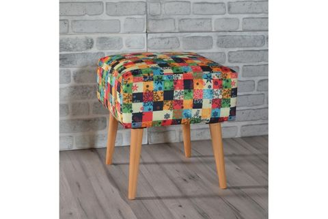 PRAGA KARE PUF, YEŞİL DESENLİ