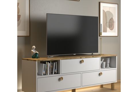 BOHEM MİA LEDLİ TV ÜNİTESİ KONSOL, 3 KAPAK 2 BÖLMELİ, 160 CM