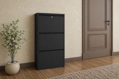 FLEX ÜÇLÜ KİLİTLENEBİLİR METAL AYAKKABILIK, SİYAH