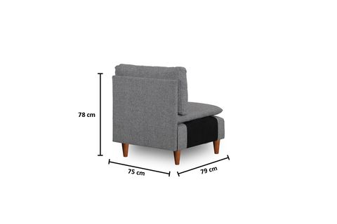 PAFU LUNGO KETEN TEKLİ KOLSUZ MODÜL, GRİ