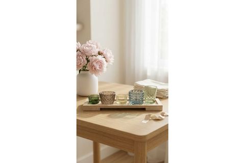ÇOK RENKLİ AHŞAP MUMLUK MODERN DEKORATİF OBJE