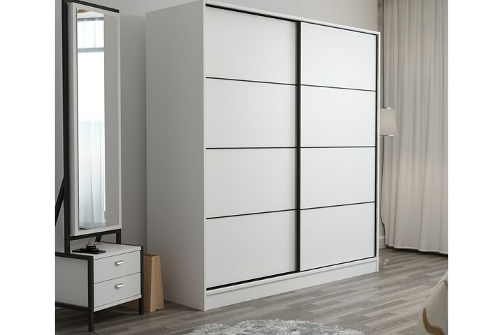 Medway Tideway Kledingkast met Schuifdeuren, 210 cm, Wit