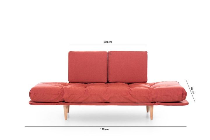 Futon Nina 2-Zitsbank, Steenrood