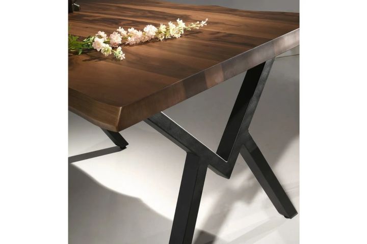 Agron Keukentafel, 140x90 cm, Walnoot & Zwart