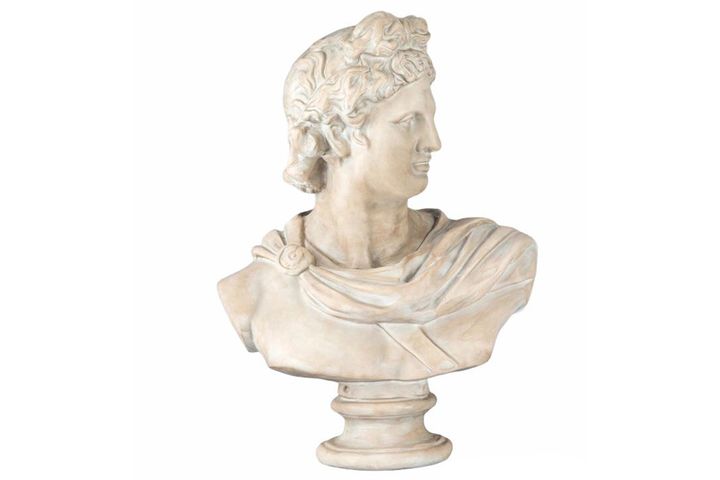 Apollo Bust Decorative Object, Cream