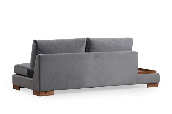 Tulip Modulaire Hoek, Drievoudige Module met Linker Tafel, Grijs