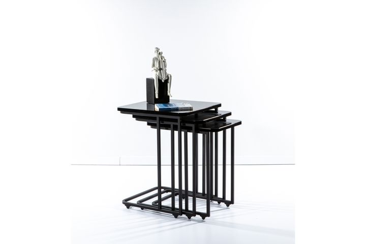 Mono C Bijzettafel, 3 Dlg, Zwart