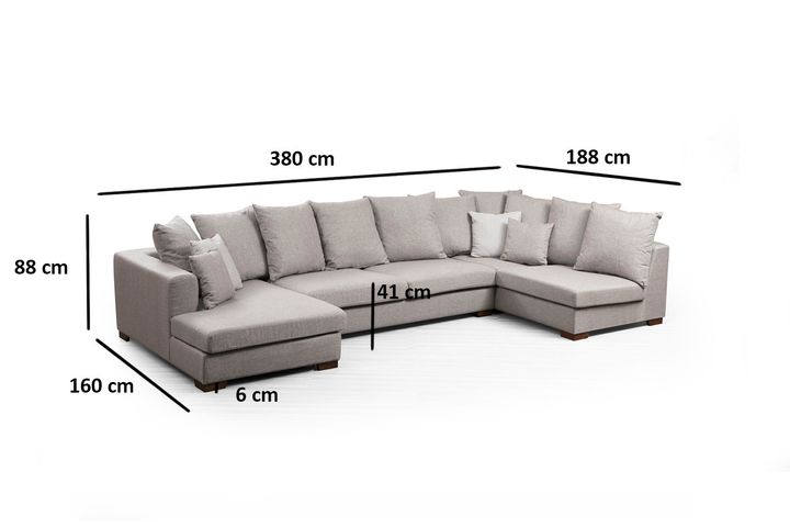 Grande Hoekbank Links, Beige