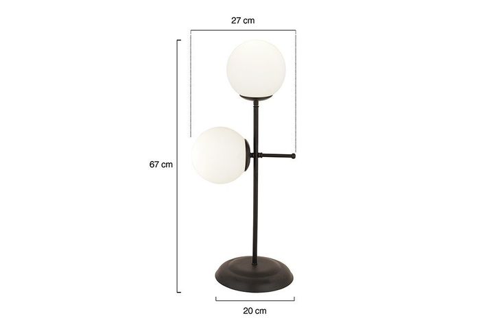 Gael Retro Tafellamp, Zwart