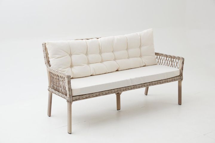 Pirus Rattan 3+1+1 Tuinloungeset, Beige