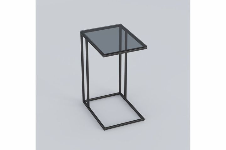 Everly C-Vormige Bijzettafel, Zwart