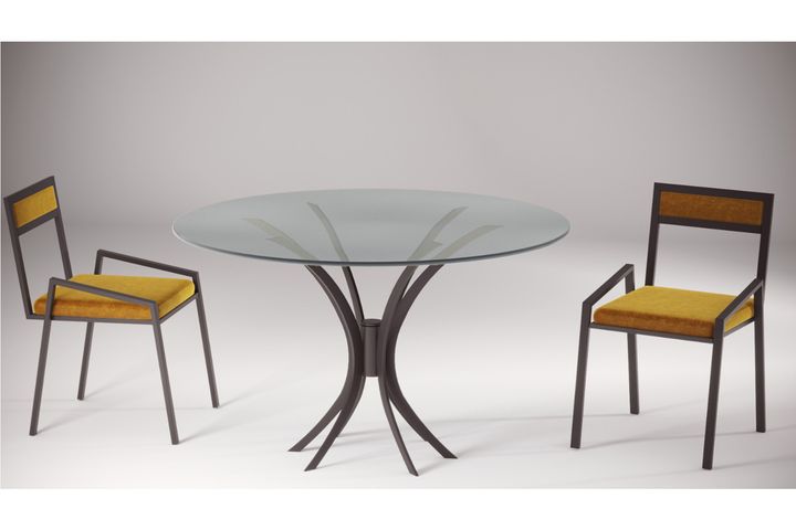 Leon Ronde Metalen Eettafel, Zwart
