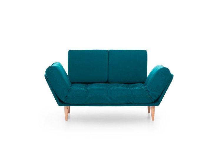 Futon Nina 2-Zitsbank, Groenblauw