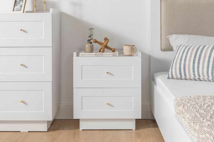 Henry Nachtkastje, 2 Laden, Wit