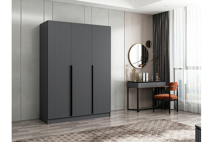 Tideway Kledingkast met 3 Deuren, 210 cm, Antraciet