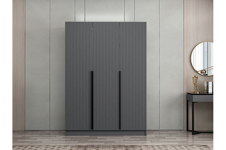 Tideway Kledingkast met 3 Deuren, 210 cm, Antraciet