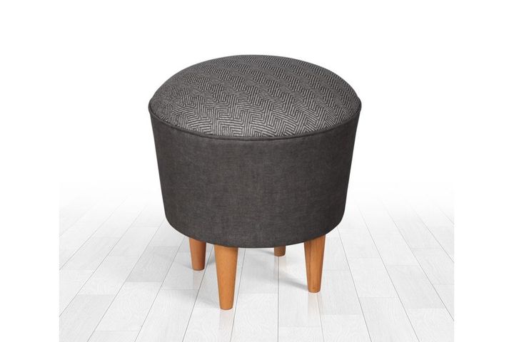 Sandy Poef met Houten Poten, Grijs