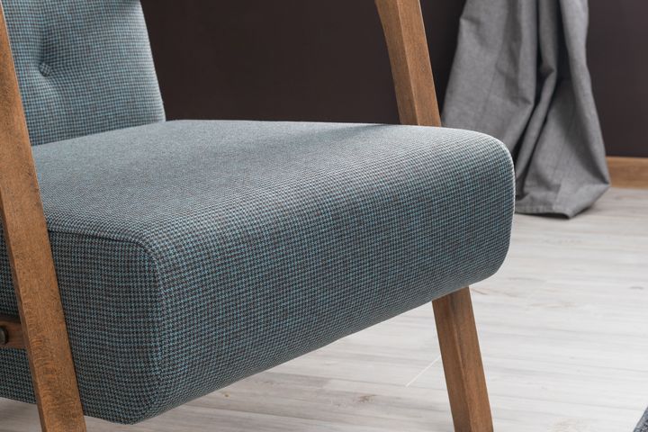 Cinque Terre Fauteuil, met print, Blauw
