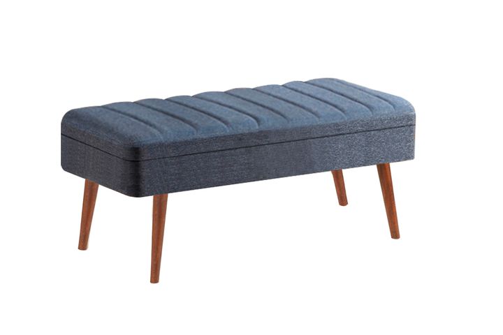 Vina Stoffen Bank Met Opberg Ruimte, Walnoot Marineblauw 1048