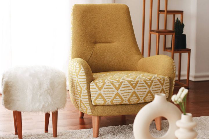 Joan Aztec Oorfauteuil, Geel