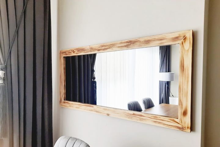 Wood Decoratieve Wandspiegel Cardie, 150x70 cm