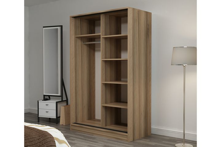 Medway Tideway Kledingkast met Schuifdeuren, 210 cm, Walnoot