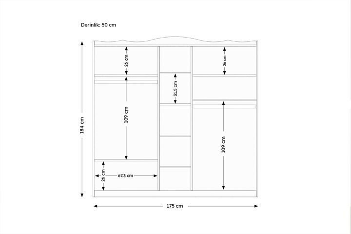 Desert 5 Door Wardrobe, White