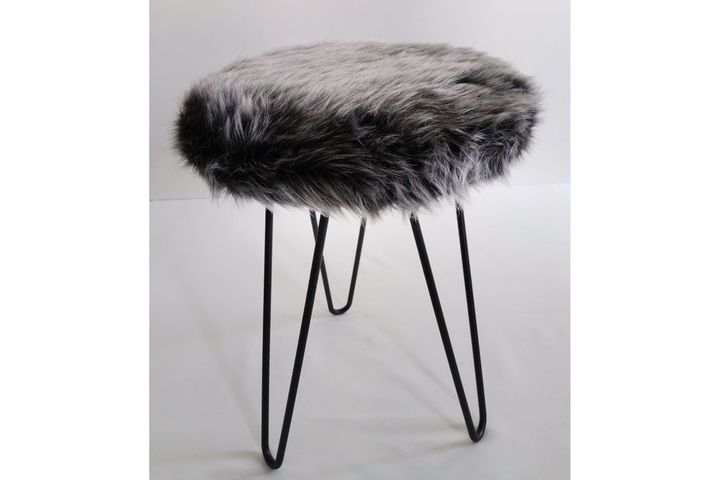 Impala Pluche Poef, Antraciet