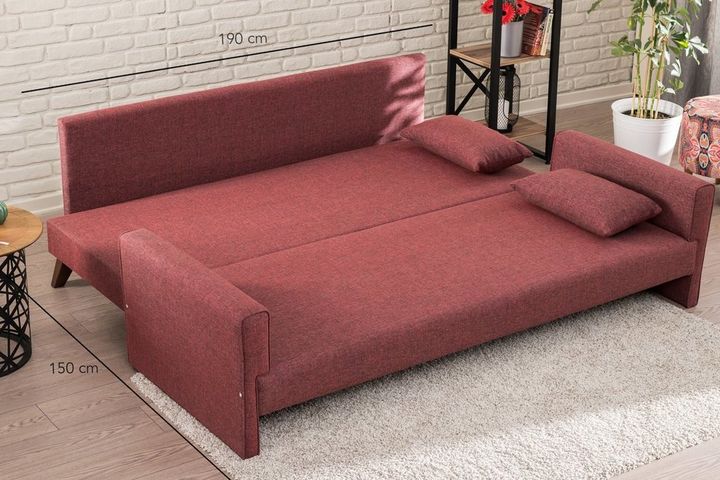 Bella Soft Slaapbank, Bordeauxrood