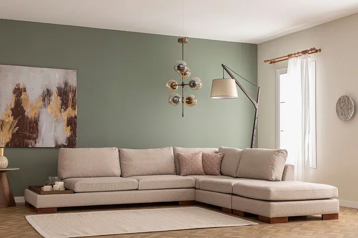 Tulip Hoekbank Rechts, Creme (Zonder pouf)