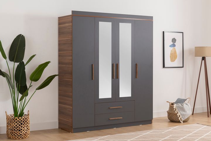 Washiba Spiegelkast met 4 Deuren en 2 Laden