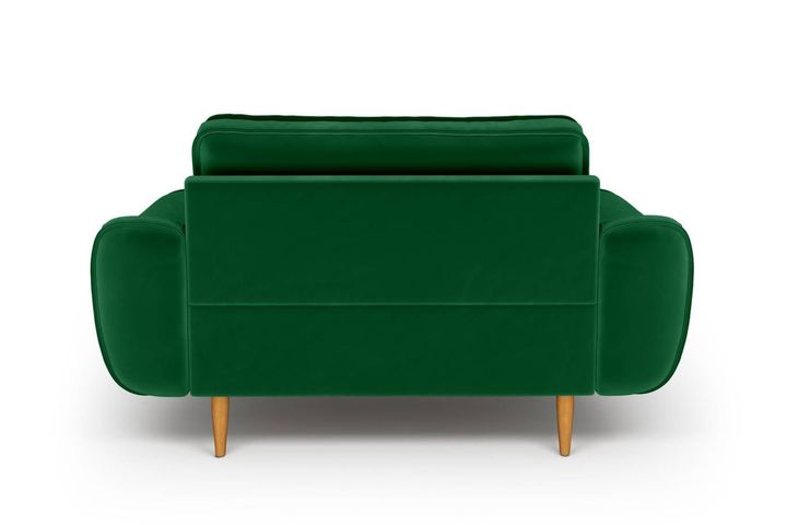 Klem Loveseat In Fluwelen met Houten Poten In Groen Eikhout