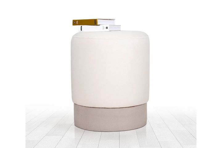 Ropp Ronde Poef, Creme