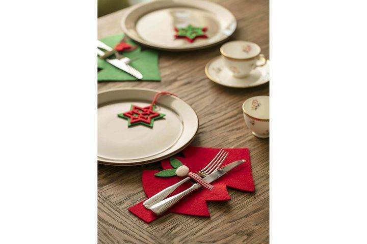 Artnego Christmas Placemat, 18 cm, Red