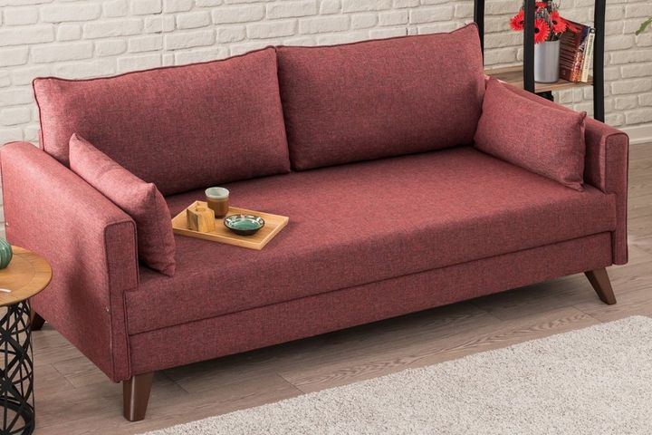 Bella Soft 3-Zitsbank, Wijnrood