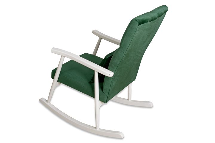 Asedia Trend Schommelstoel Gestoffeerd, Groen & Wit