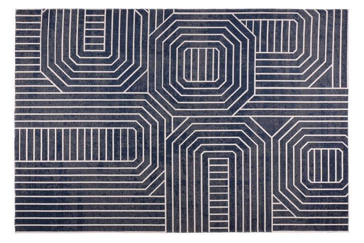 Natsu Maschinenteppich, 80x150 cm, Blau
