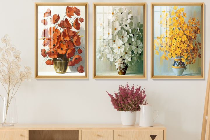 Flowers in a Vase Bilder-Set, 33x48 cm, Naturfarbe