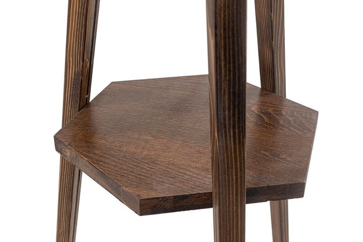 Warrick Houten Driepoot Vloerlamp met Rek, Lichtbruin en Bruin