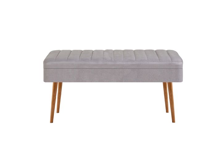 Vina Opbergbank Gestoffeerd, Pijnboom & Lichtgrijs